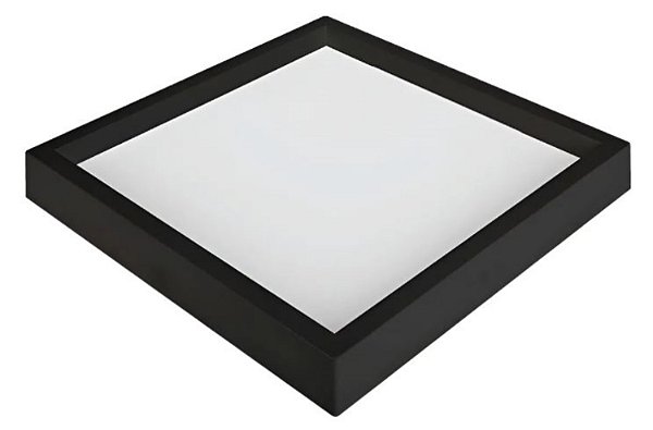 PAINEL LED 36W SOB RECUADO QD PRETO 4000K BIV 2300LM 40X40CM