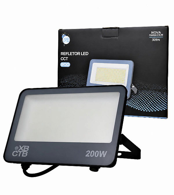 REFLETOR LED 200W 3 CORES 3000/4000/6500K IP66 BIV ANTI REFLEXO
