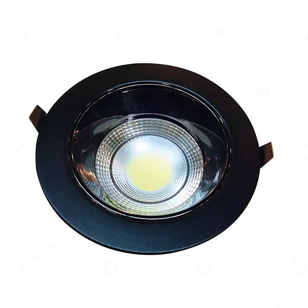 Luminaria Downlight Led Cob Antiofuscante 22w 3000k Preta Branco Quente