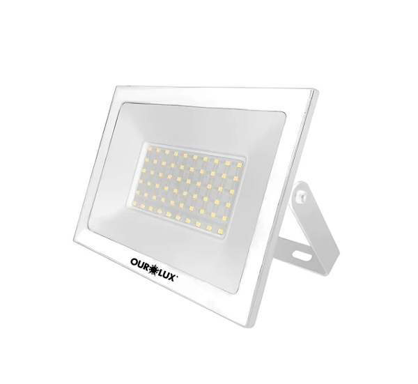 REFLETOR LED SLIM 50W 6500K IP65 BIV CP BRANCO