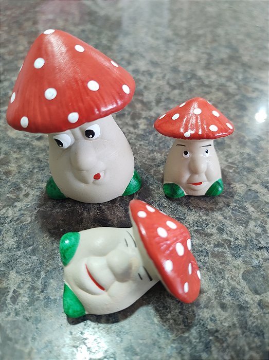 T. TRIO COM COGUMELOS COM ROSTO