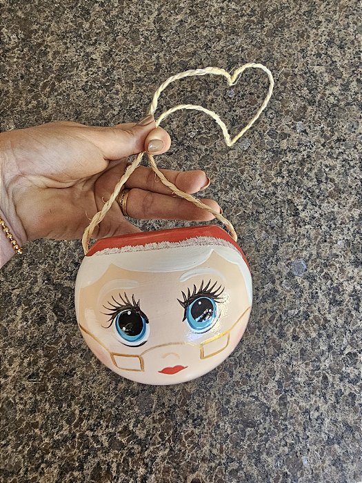 CACHEPOT MAMÃE NOEL BOLA DE PENDURAR POTE 6