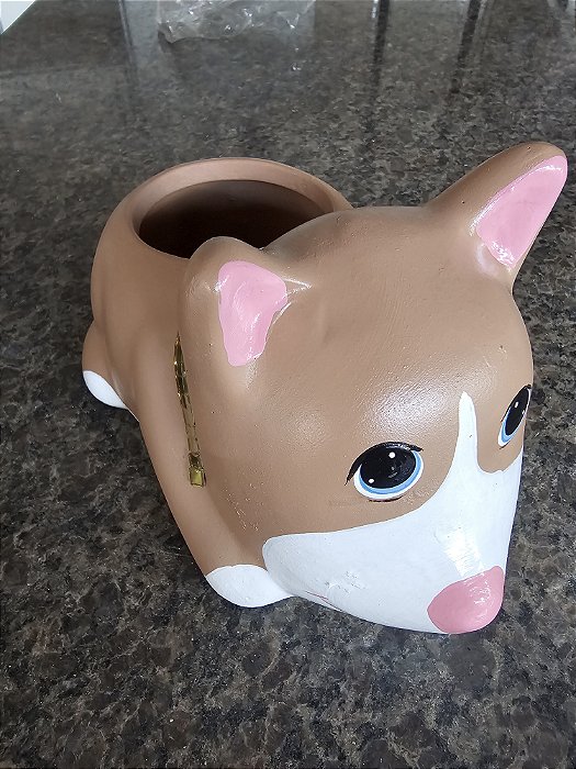CACHEPOTCACHEPOT CACHORRO DEITADO MARROM POTE 6