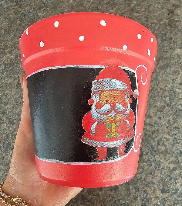VASO PAPAI NOEL VERMELHO POTE 11