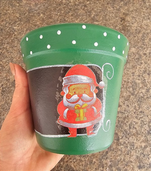 VASO PAPAI NOEL VERDE POTE 11