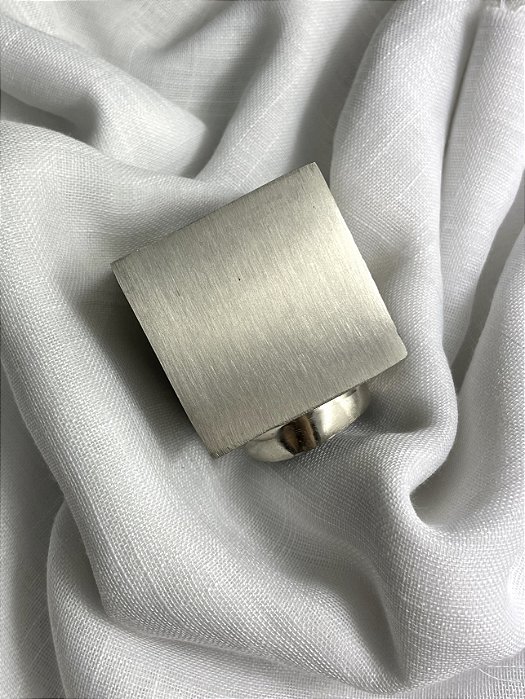 Ponteira Quadrada Aço Escovado Alumínio - 19mm