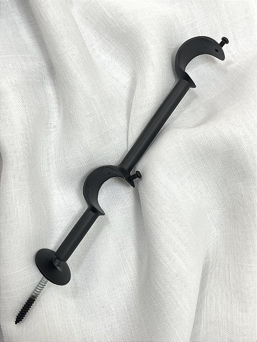 Suporte Duplo Alongado Preto - 19mm
