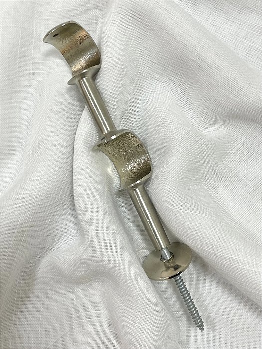 Suporte Duplo Alongado Aço Escovado - 19mm