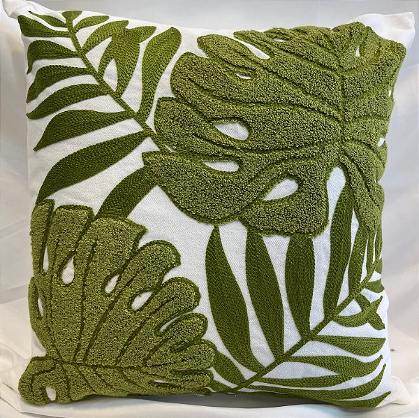 Capa de Almofada Linho - Folhas