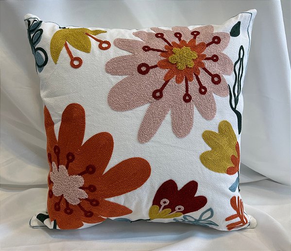 Capa de Almofada Linho - Floral Colorida