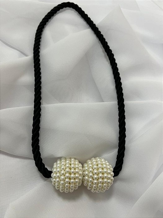 Abraçadeira Mallorca Redonda c/ Imã Preta