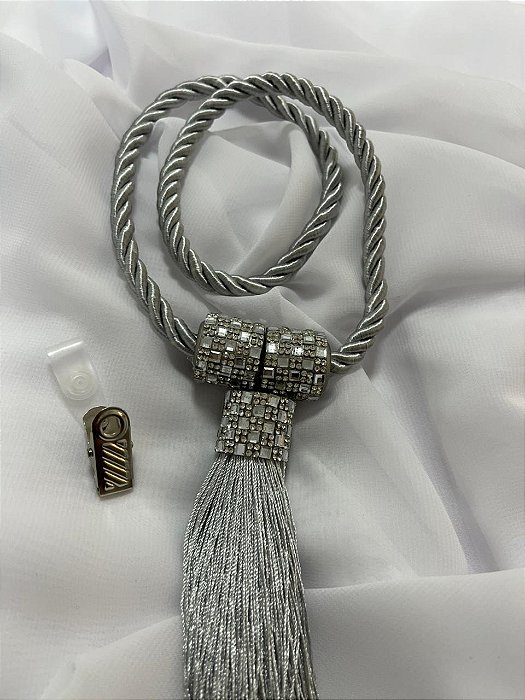 Abraçadeira Infinity c/ Imã e Franja Prata