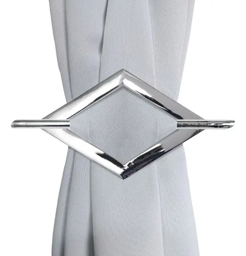 Fivela Abraçadeira Para Cortina Losango Cromada Par