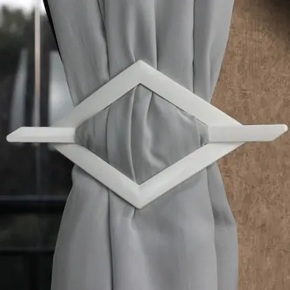 Fivela Abraçadeira Para Cortina Losango Branca Par