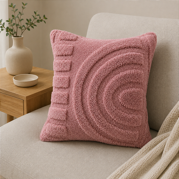 Capa de Almofada Soft Rosa Chiclete - 45x45