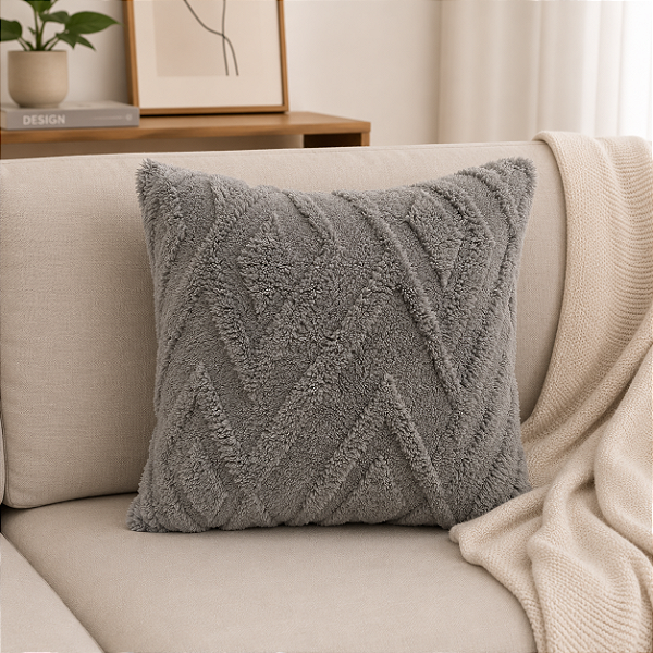 Capa de Almofada Soft Cinza Chumbo - 45x45
