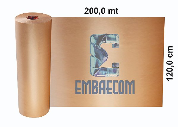 Bobina de Papel Kraft Monolúcido - 120cm x 200MT x 20kg