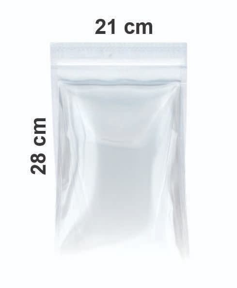 Saco Stand Up Pouch Transparente 21x28