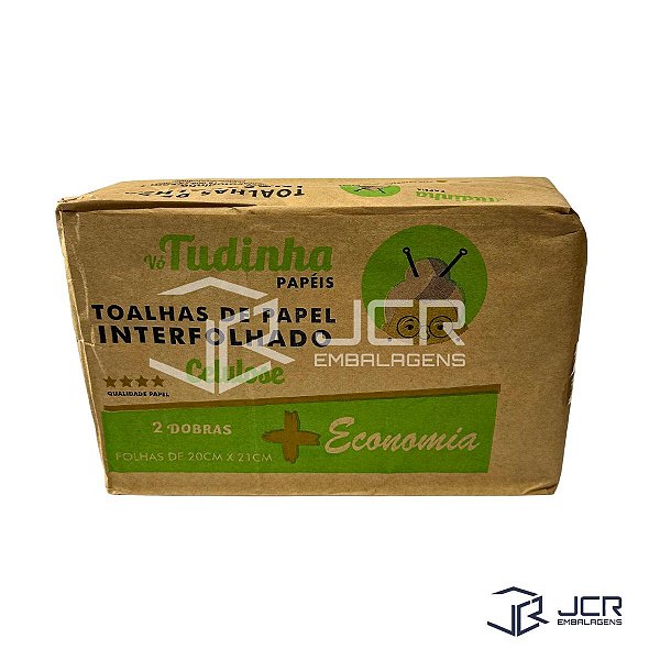 Papel Interfolha 100% Celulose 20 x 21 cm com 600 g Vó Tudinha