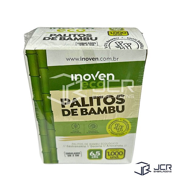 Palitos de Bambu Sachê com 1.000 Unidades Inoven