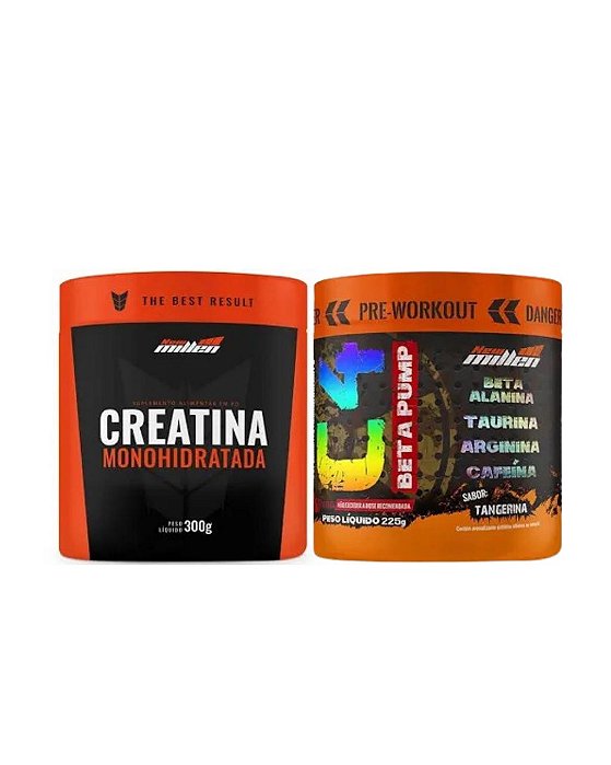 Combo Pré Treino C4 225g + Creatina 300gr 100% pura New Millen
