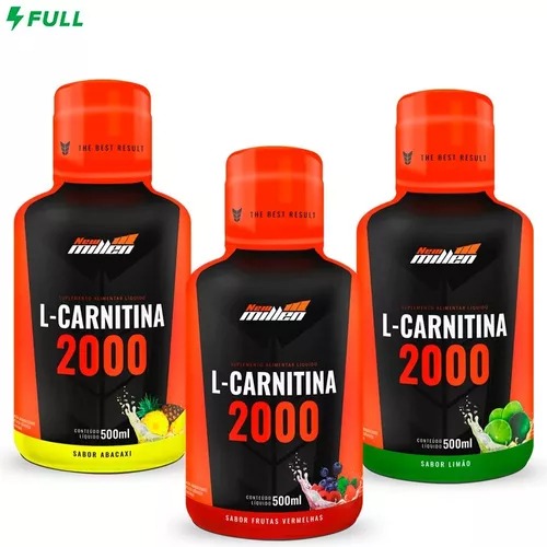 Combo 3 L-carnitina 2000mg Liquida 500ml - New Millen