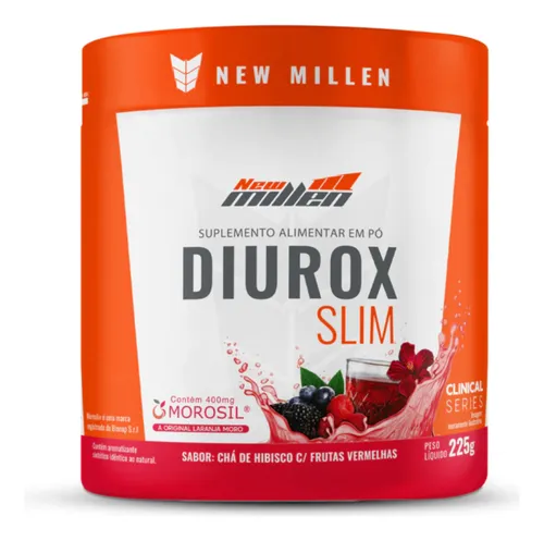 Diurox Slim Pote 225g Diuretico sabor Frutas Vermelhas  New Millen