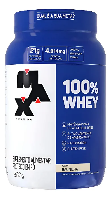Whey 100%- Max Titanium 900gr pote