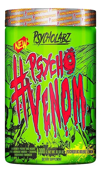 Pré Treino Psycho Venom Psycholabz 300gr Psychodelic Double Lemon
