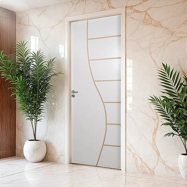 KIT PORTA DE MADEIRA FRISADA