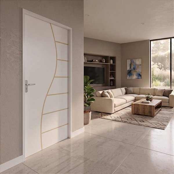 Porta MGM Madeira Branca Cantareira 80cm Direita