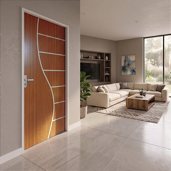 Porta MGM Madeira Mogno Cantareira 70cm Direita