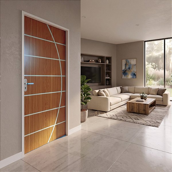 Porta MGM Madeira Mogno Neblina 70cm Direita