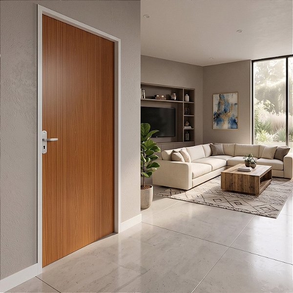 Porta MGM Madeira Mogno Lisa 60cm Direita