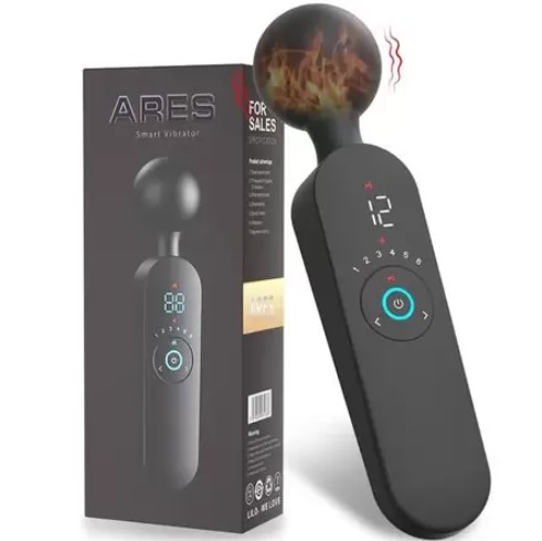 VIBRADOR VARINHA MÁGICA COM AQUECIMENTO E CONTROLE DE INTENSIDADE DE VIBRAÇÃO - ARES