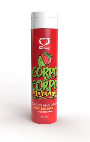 CORPO A CORPO ÓLEO DE MASSAGEM HOT BEIJÁVEL - MORANGO