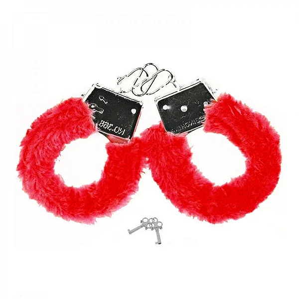 ALGEMA DE METAL FURRY LOVE CUFFS VERMELHA