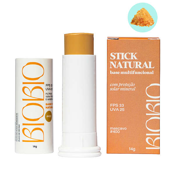 Base Multifuncional em Bastão com Proteção Solar FPS33 cor Mascavo #400 - BioBio