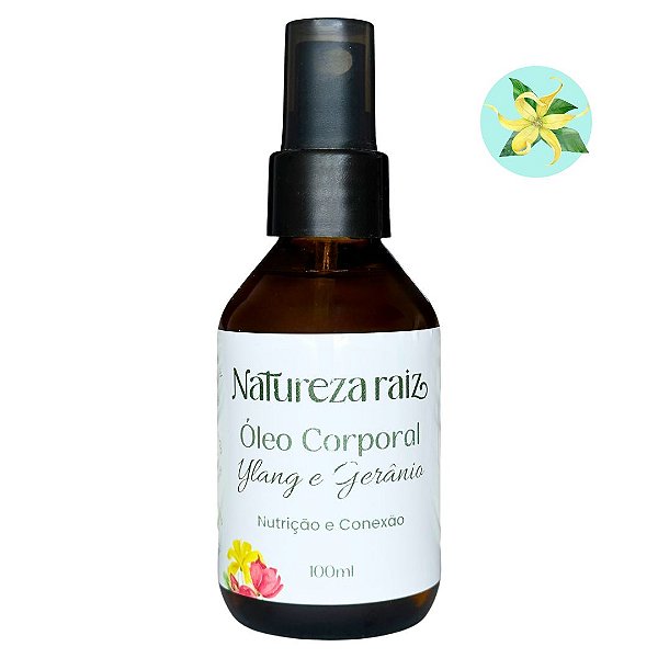 Óleo Corporal Ylang e Gerânio 100g – Natureza Raiz