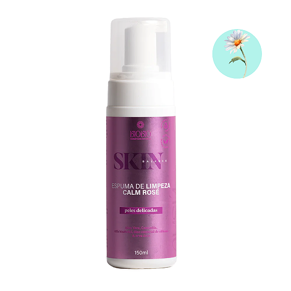 Espuma de Limpeza Calm Rose 100% Natural e Vegano Peles Delicadas 150ml - BioBio