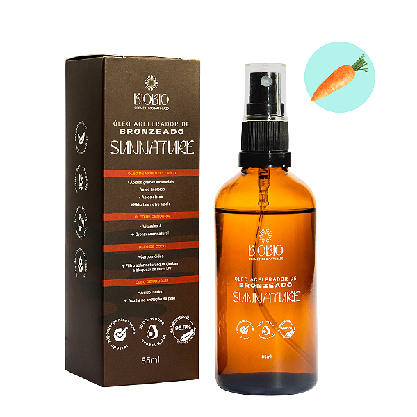 Óleo Acelerador de Bronzeado 98,6% Natural 85ml - BioBio