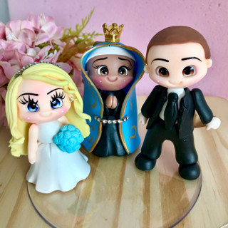 Noivinhos para Topo de Bolo Nossa Senhora Aparecida 9cm