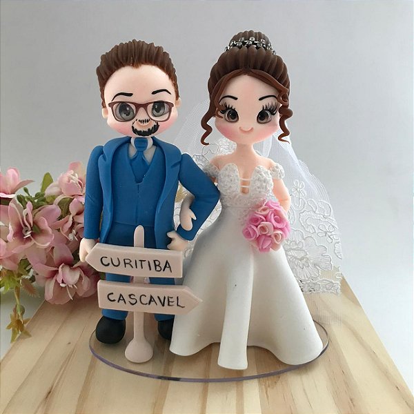 Topo de Bolo Casamento Placas de viagem 15cm