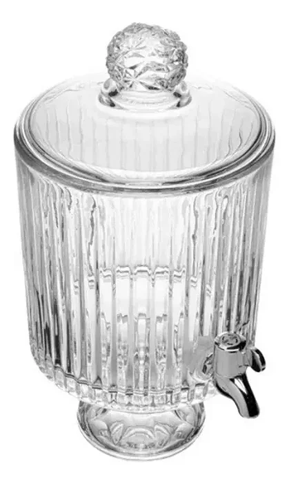 Suqueira Cristal 4,5l Com Pé E Tampa Wolff Bangkok Transparente