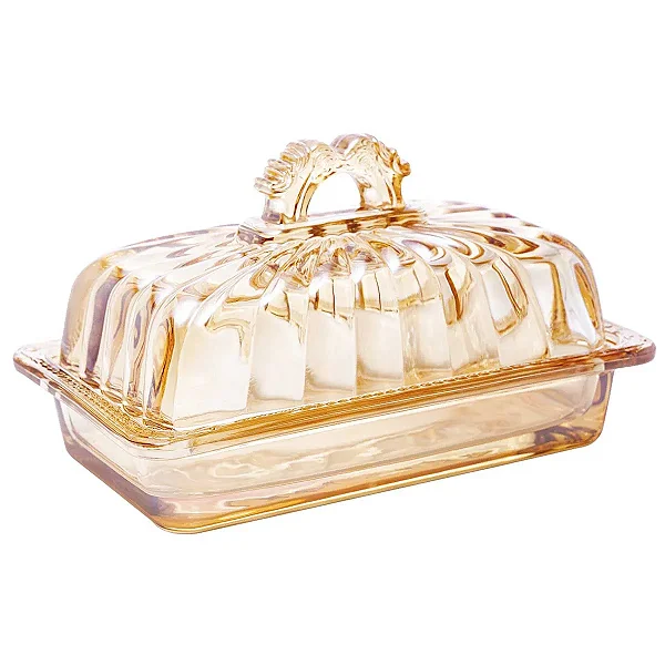 Manteigueira de Cristal Ecológico Com Tampa Imperial Âmbar