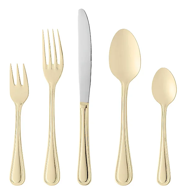 Faqueiro 30 Peças Wolff Avalon De Aço Inox Dourado