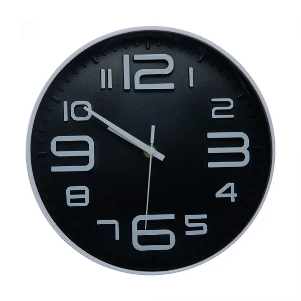 Relógio de Parede Preto com Branco Lyor