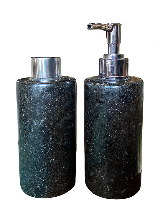 Kit Banheiro Mármore Preto – 2 Peças