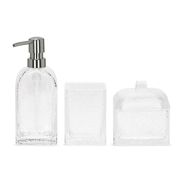 Kit Banheiro Transparente- 3 peças