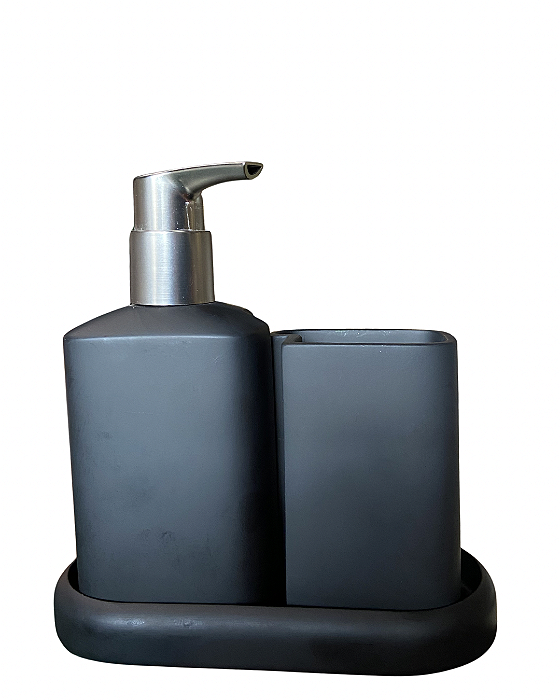 Kit Banheiro Preto - 3 Peças